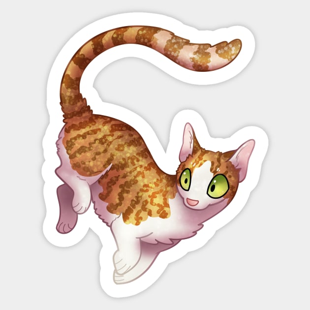 Cozy Munchkin Cat Sticker by Phoenix Baldwin